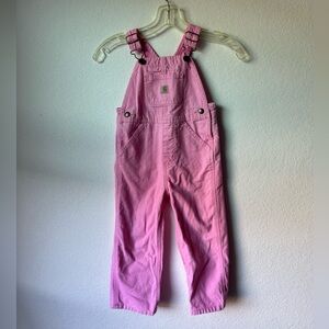 Carhartt Baby Pink Overalls Cotton Bib Toddler Girls Size 3T